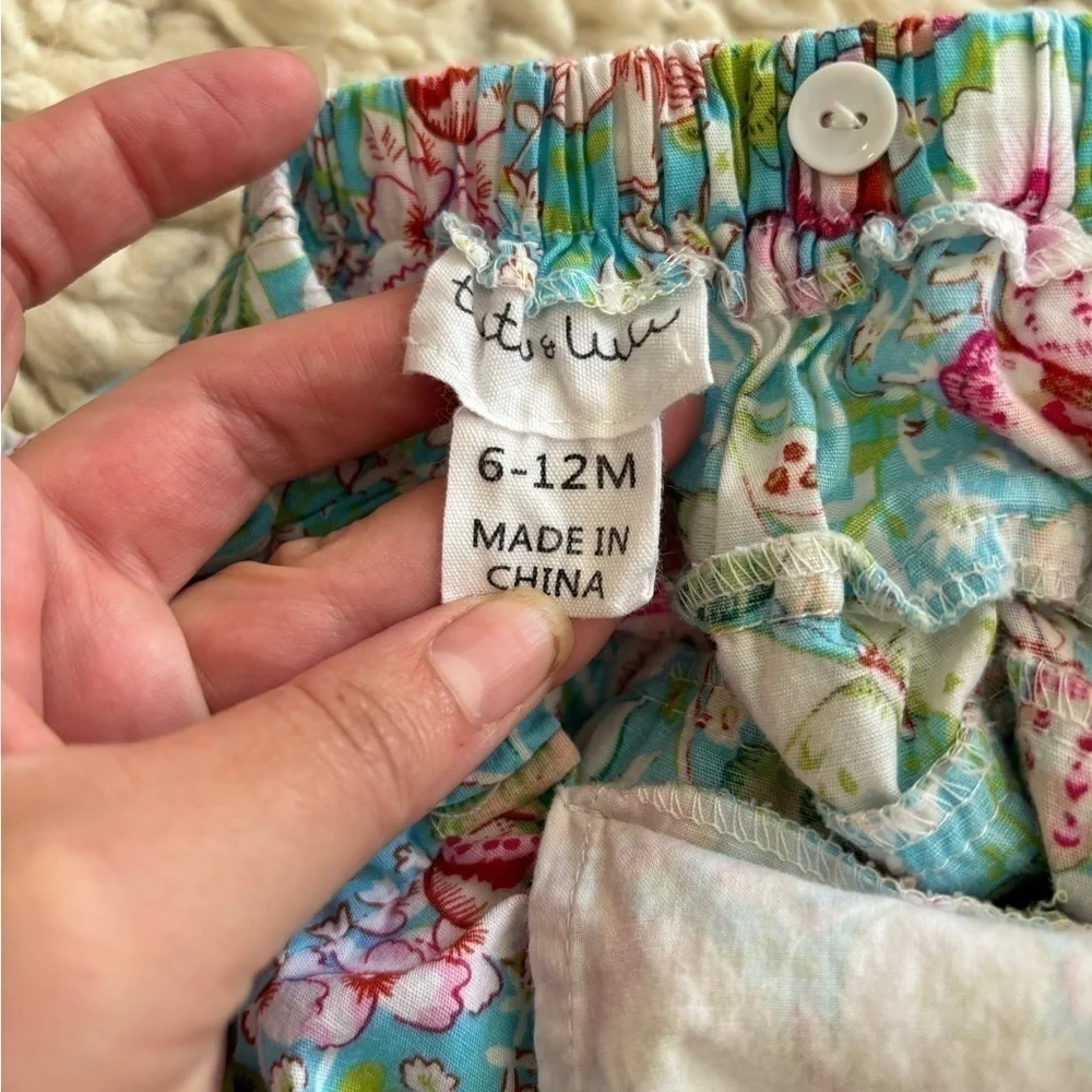 Tutu & Lulu turquoise floral bubble romper 6-12 m